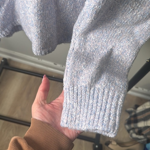 J. Crew Preppy Wool Blend Marled Sweater Lady Jacket in Lilac Seascape Size M - Picture 7 of 8